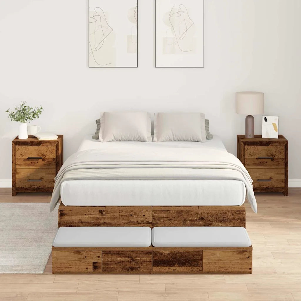 Struttura letto con contenitore Legno vecchio 120 cm 3335691