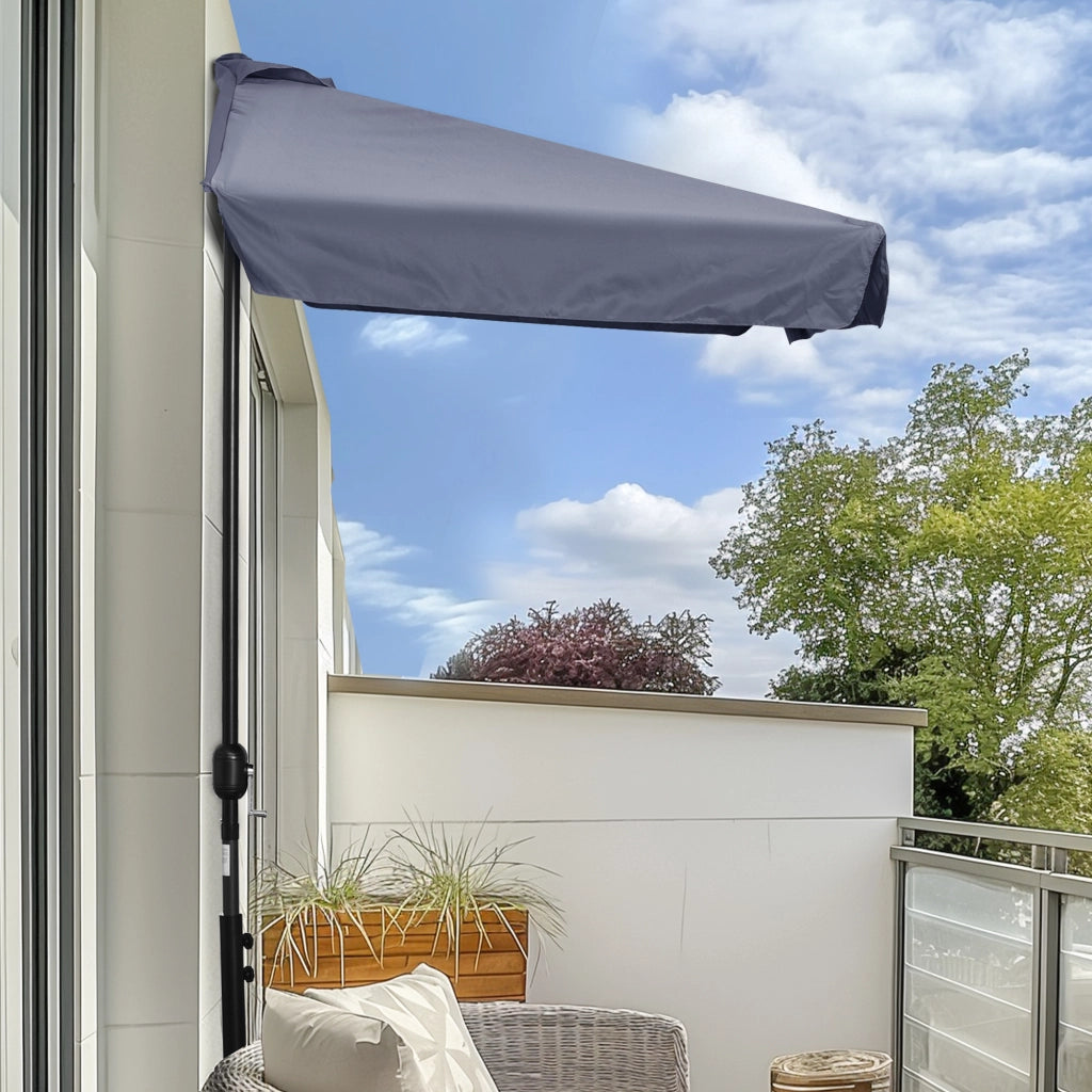 Tettoia da balcone ¨C zephmum ¨C grigio metallo 230x130x249 cm
