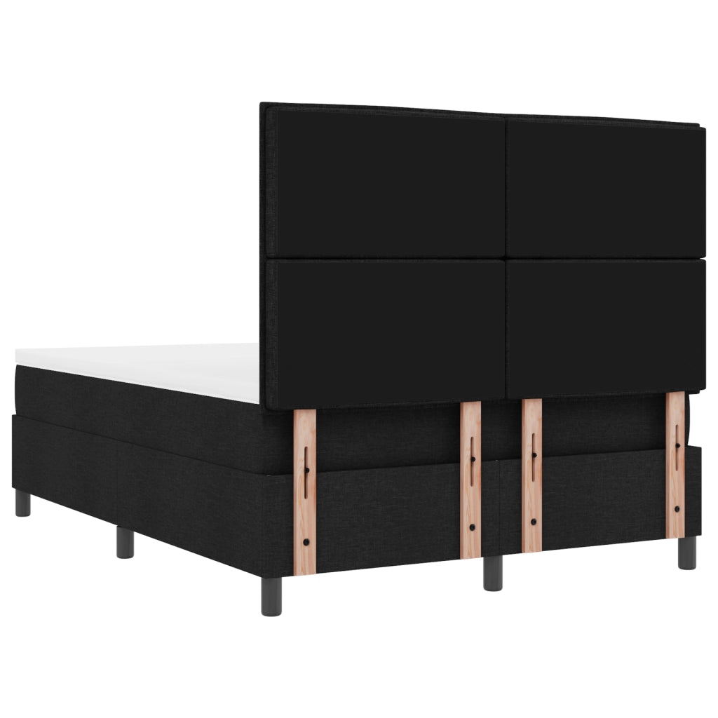 Letto a molle con materasso e luce LED nera 160x200 cm in tessuto