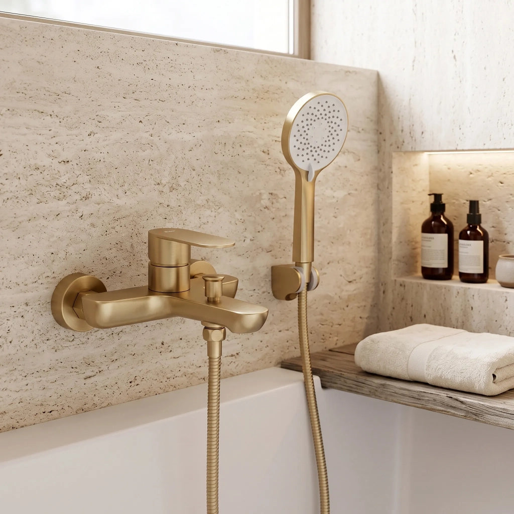 Rubinetto Da Vasca Rea Logan Brush Gold