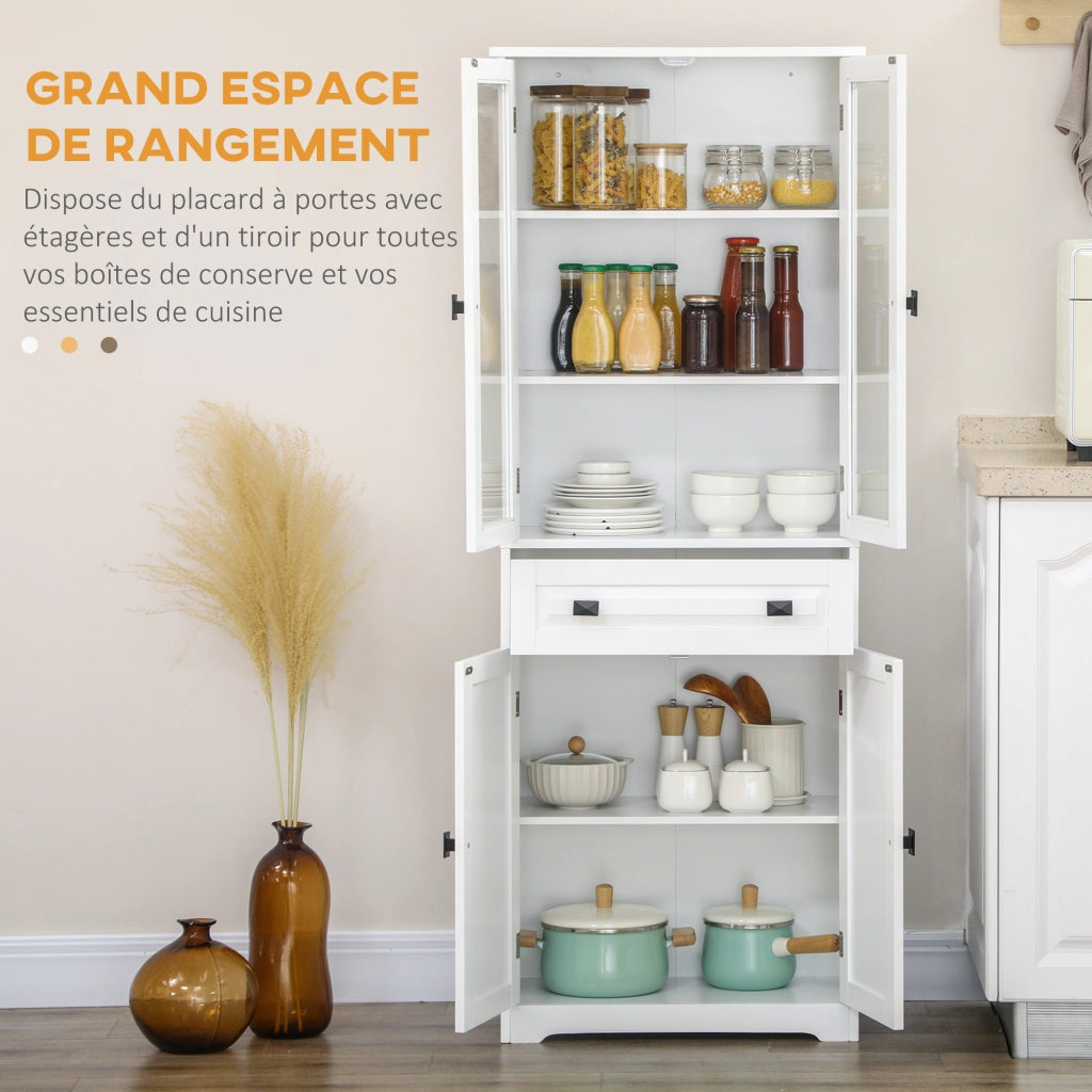 Buffet Armadio Cucina ¨C zephmum ¨C Bianco Legno 4 Porte 1 Cassetto 160 cm