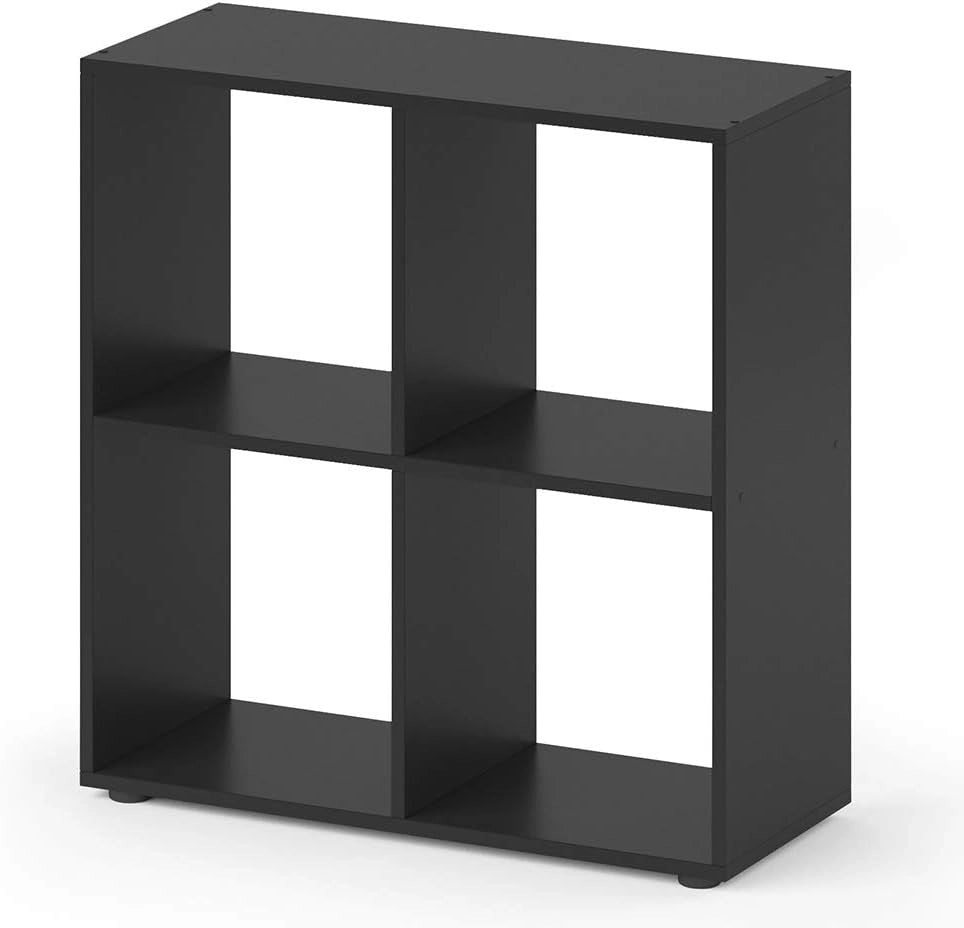 Scaffale Tetra, Rovere bianco/dorato, 72 x 72.6 cm, per la conservazione e l’esposizione di libri o scatole decorative