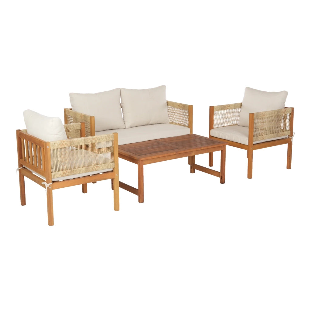 Set di mobili da giardino 4 pezzi in legno di acacia beige naturale 03_0010530