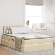 Letto con contenitore LED e materasso Crema 120 x 190 cm