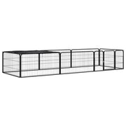 Recinto per cani 8 pannelli 100 x 50 cm acciaio verniciato a polvere nero 02_0043649