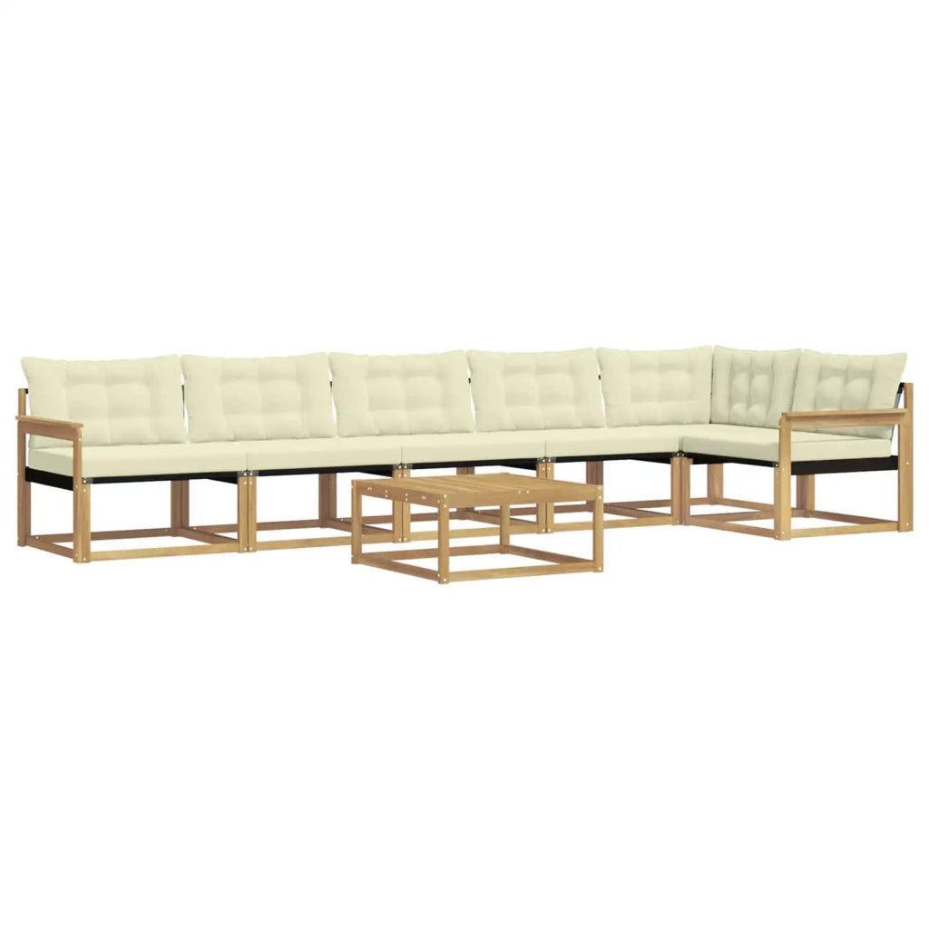 Set di divani da esterno 7 pcs Bianco e Crema 79 x 79 x 37 cm 3388748