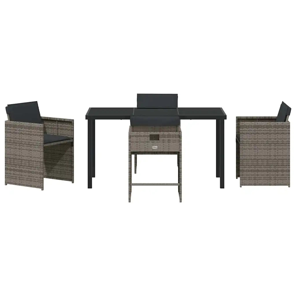 Set da Pranzo per Giardino 5 pcs Grigio polyrattan 3380694