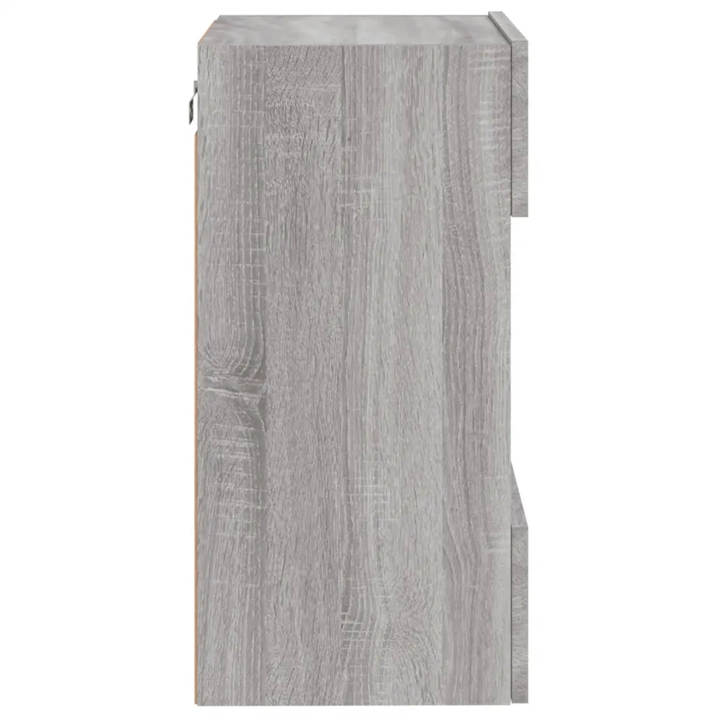 Mobile TV a Parete | Armadietto TV | Mobile Porta TV con Luci LED Grigio Sonoma 40x30x60,5 cm
