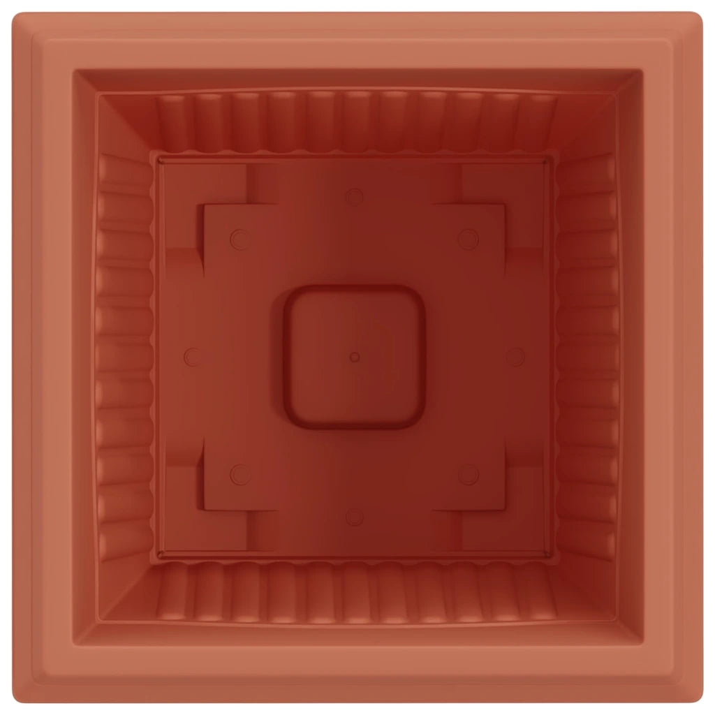 Vaso quadrato per fiori 6 pcs Rosso Mattone 43 x 43 x 33,5 cm
