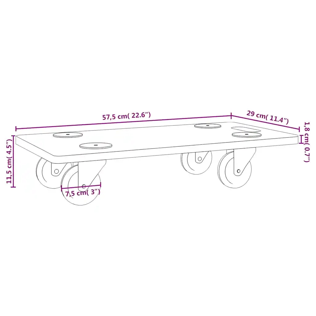 Pedane 2 pz Rettangolari in Legno Multistrato
