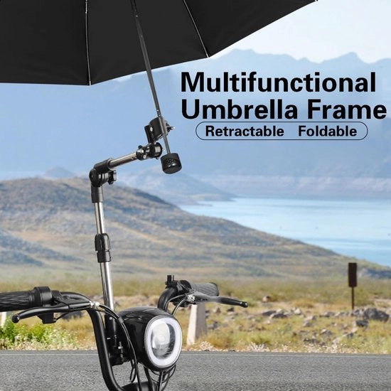 Sostegno per Ombrellone Leggero - Supporto per Ombrello Flessibile - Supporto per Bambino - Supporto per Sedia a Rotelle - Supporto per Bicicletta - Materiale Duraturo/ABS