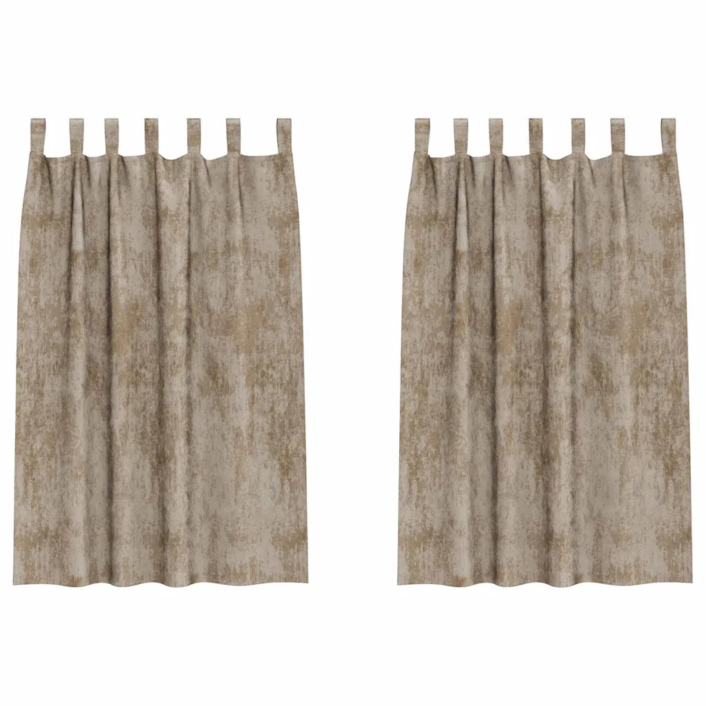 Tende in Velluto con tende 2 pz Champagne 175 x 140 cm Velluto
