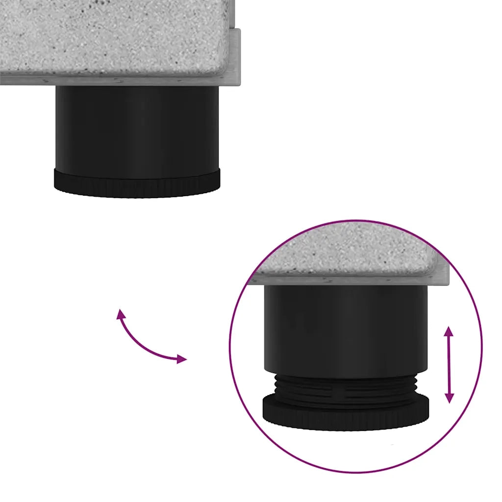 vidaXL Set di mobili per il bagno con cassetto 2 pcs Grigio cemento