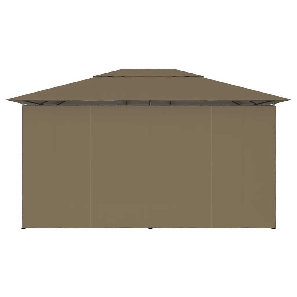Gazebo da Giardino con Tende 4x3 m Grigio Talpa 180 g/mÂ²