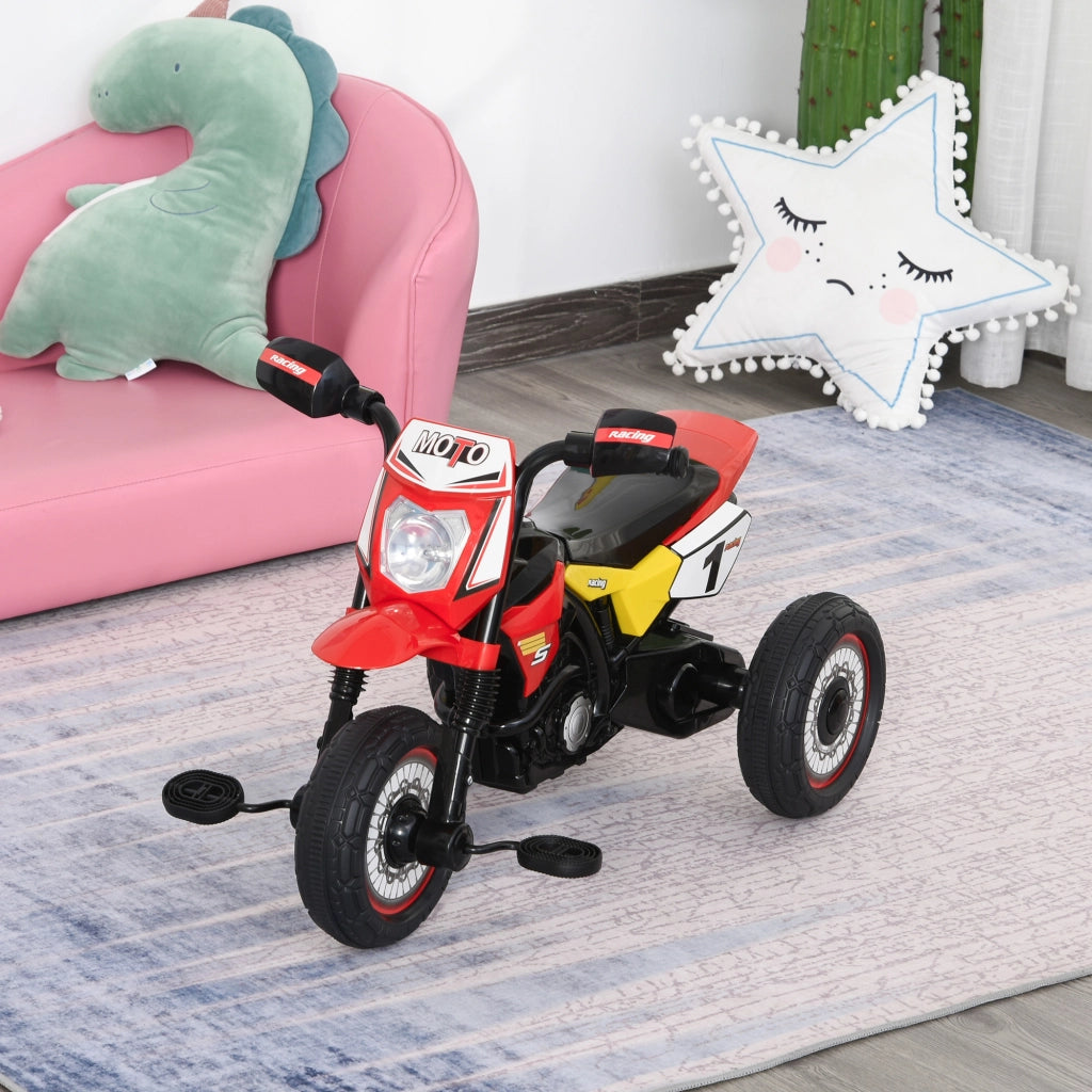 Triciclo Bambini Moto a Pedali con Luci e Suoni ¨C zephmum ¨C 71x40x51cm Rosso
