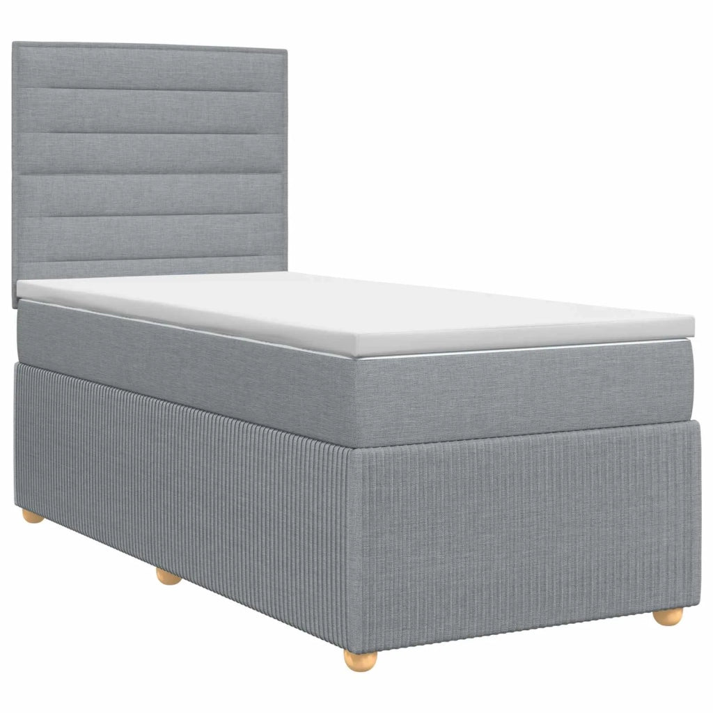 Letto box spring con materasso Grigio Chiaro 80 x 200 cm 3454256