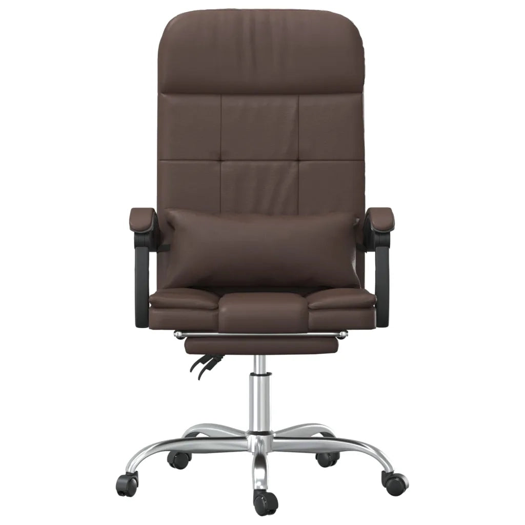 Poltrona da Ufficio Massaggiante | Sedia Relax Reclinabile marrone Similpelle