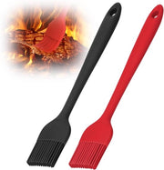 Due spazzole per olio da cucina, spazzole antitarsio, spazzole resistenti al calore per alimenti, adatte per grigliare e cucinare. Rosso+Nero, 20,3*3cm