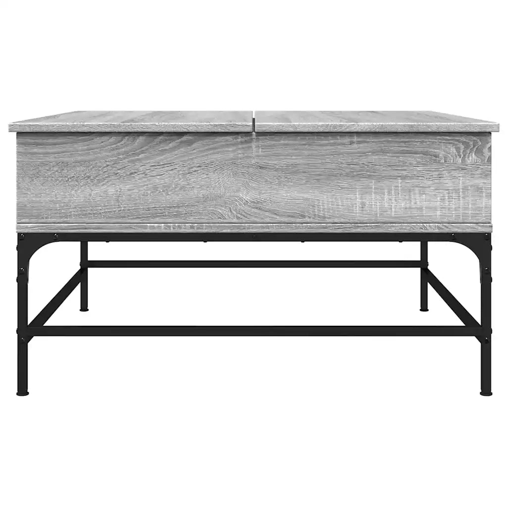 Tavolino salotto | Tavolino da caff¨¨ | Tavolino da Soggiorno Grigio Sonoma 80x80x45 cm Multistrato Metallo