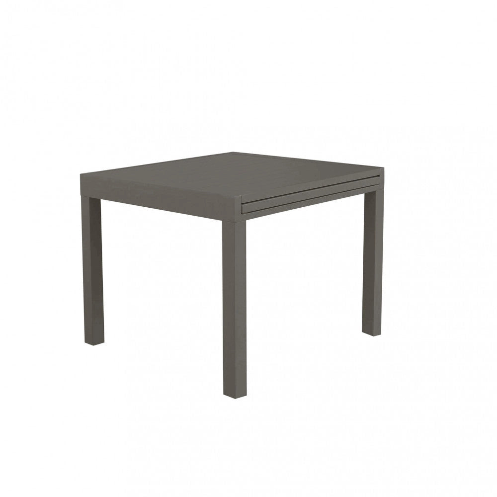 Tavolo Allungabile Hawaii 90/180x90x75 h cm in Alluminio Taupe
