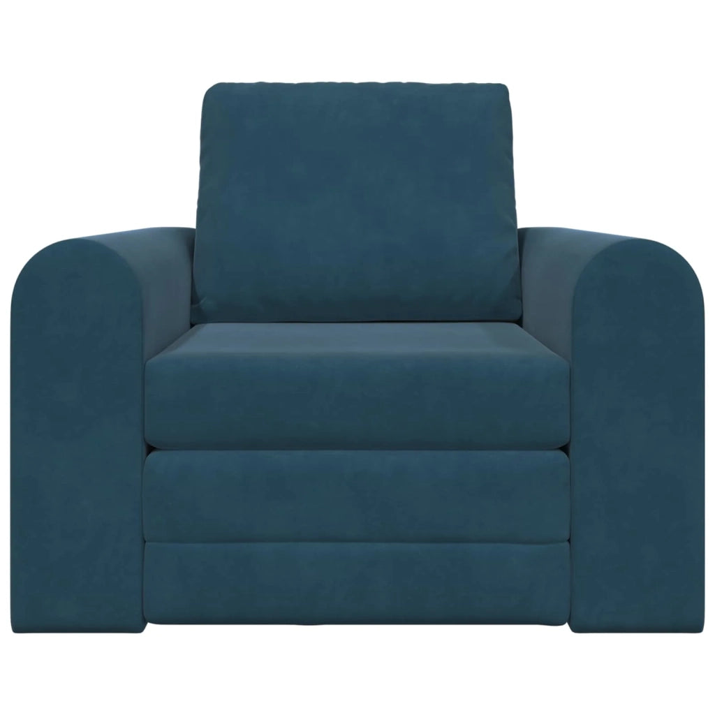 Divano letto | Sof¨¤ letto | Letto singolo Blu 98 x 71 x 83 cm Velluto