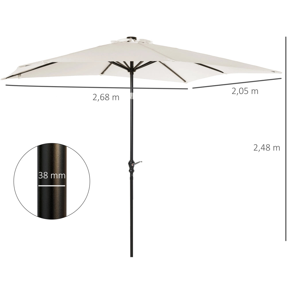 Ombrellone da giardino rettangolare LED solare 3x2m inclinabile ¨C Xylo ¨C crema acciaio polyester