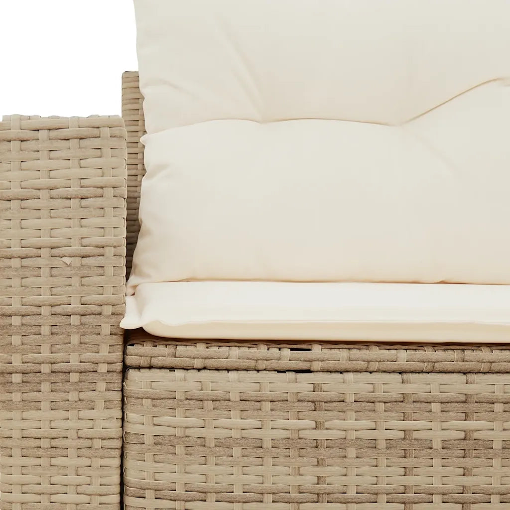 Divano da Giardino con Cuscini a 2 Posti-Sofa da Giardino-Divano da esterno Beige in Polyrattan 388536