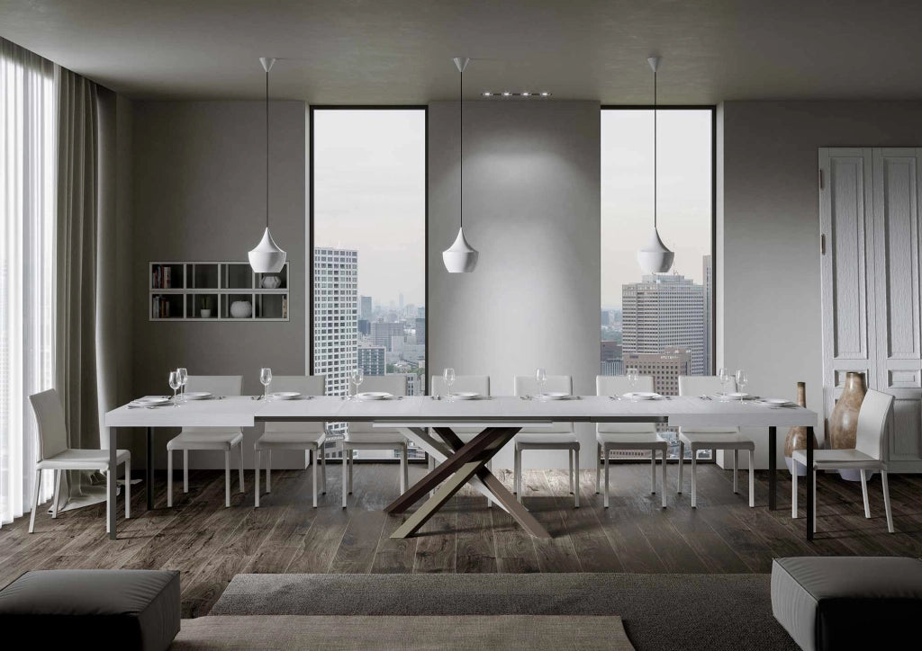Tavolo Allungabile 160-420x90x77 cm Volantis Bianco Frassino