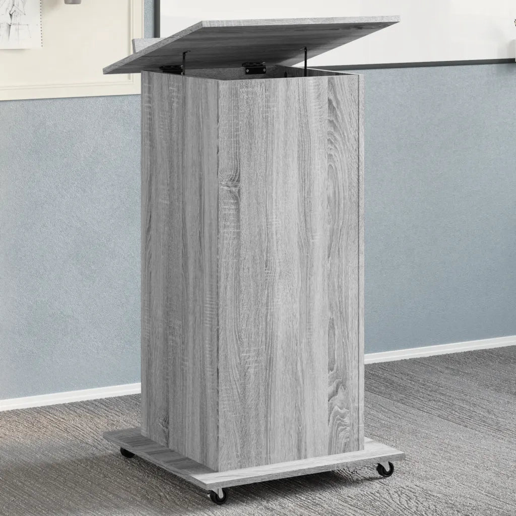 Leggio con Ruote Cassetto Grigio Sonoma 55x55x107cm Multistrato CFW3083740