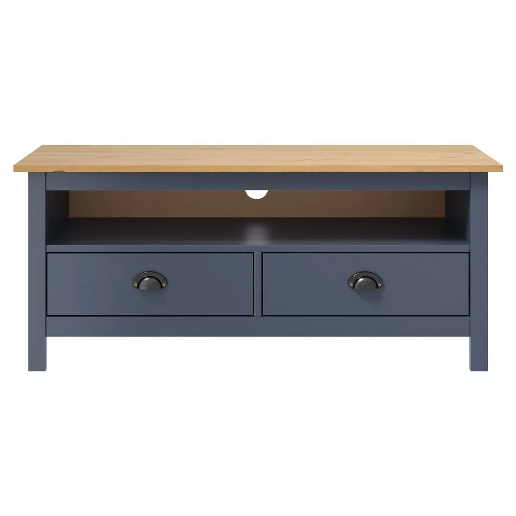 Mobile Porta TV Hill Grigio 110x40x47 cm in Legno di Pino