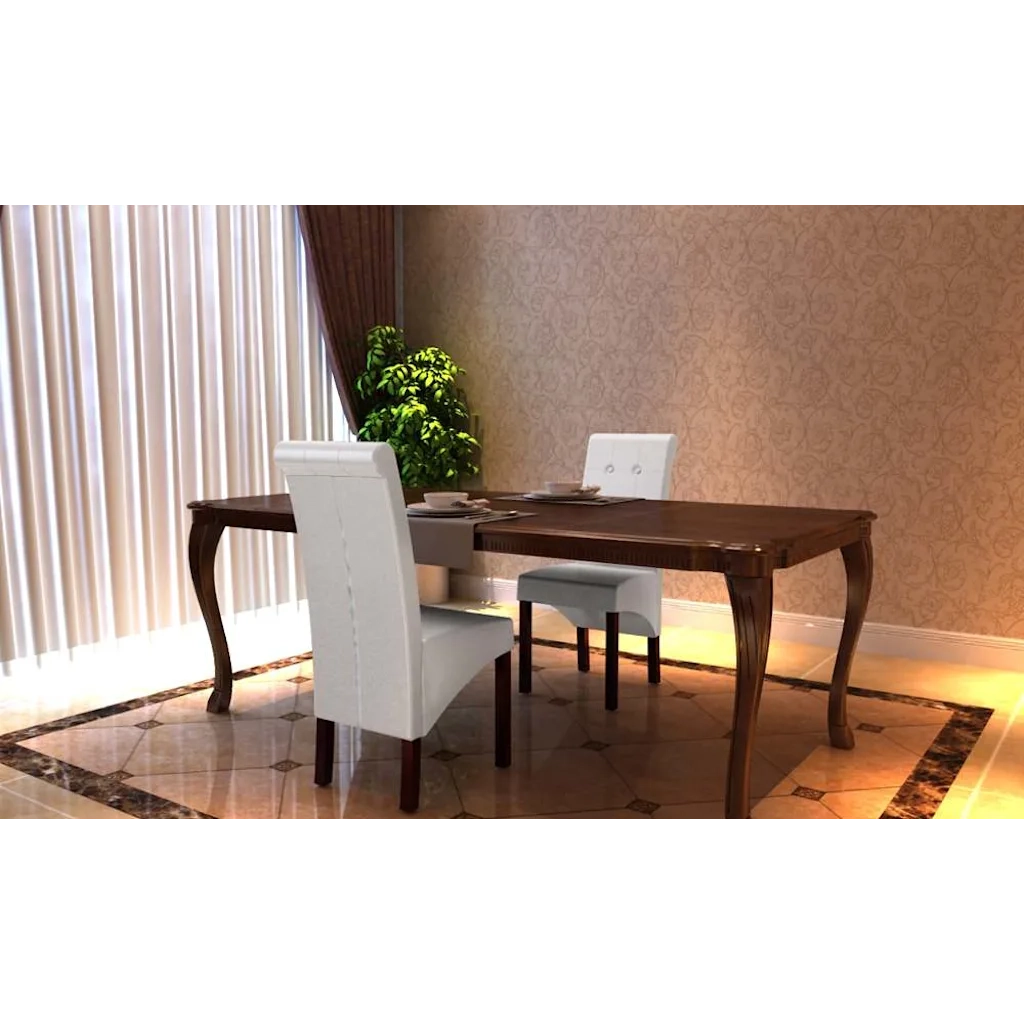 Sedie da Pranzo 2 pz Bianche in Similpelle cod mxl 54195