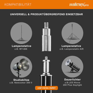 Braccio per stativo a giraffa, con zavorra a borsa, estensibile 120-220 cm, carico max 8 kg, ideale per luci, flash, softbox