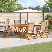 Set Pranzo da Giardino 7pz Legno Massello di Acacia e Textilene
