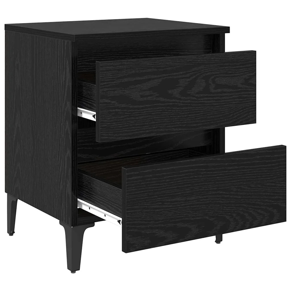 Comodino | Armadio da Notte | Mobiletto da notte Rovere nero 40 x 35 x 50 cm Legno multistrato