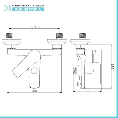 Set miscelatori lavabo bidet e vasca con kit doccia serie Juliette