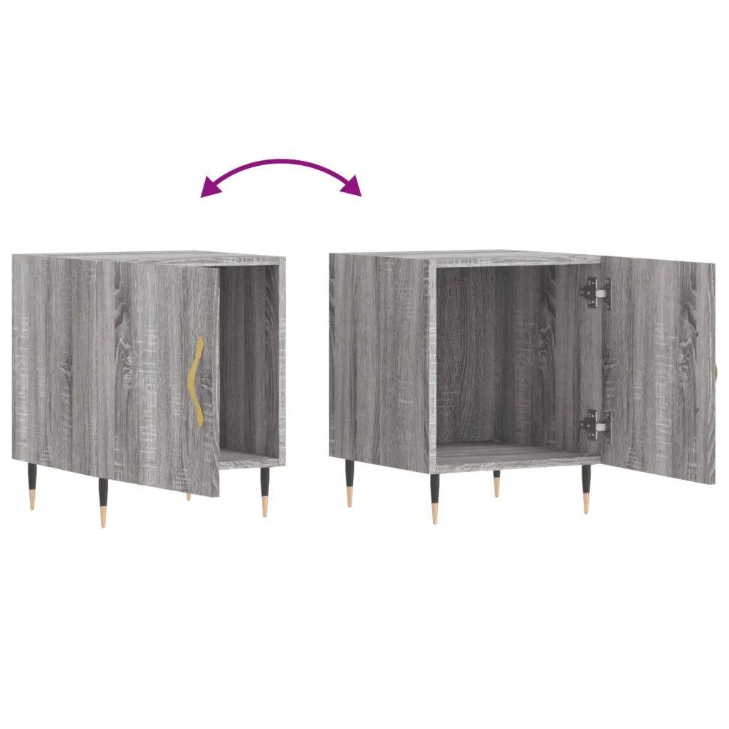 Set di 2 Comodini | Armadio da Notte | Mobiletto da notte Grigio Sonoma 40x40x50 cm in Legno Multistrato