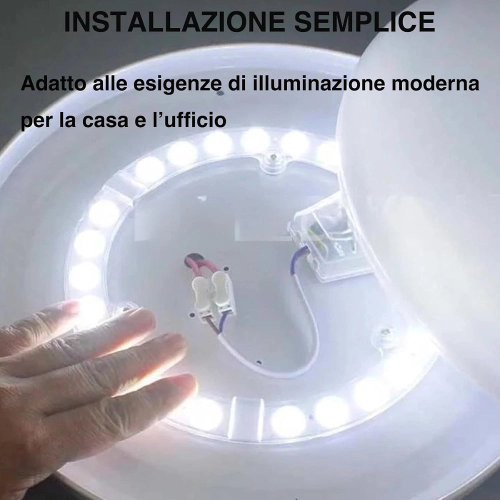 Fsl circolina magnetica led plafoniera 24w 4000k sistema on/off Ø215x22mm