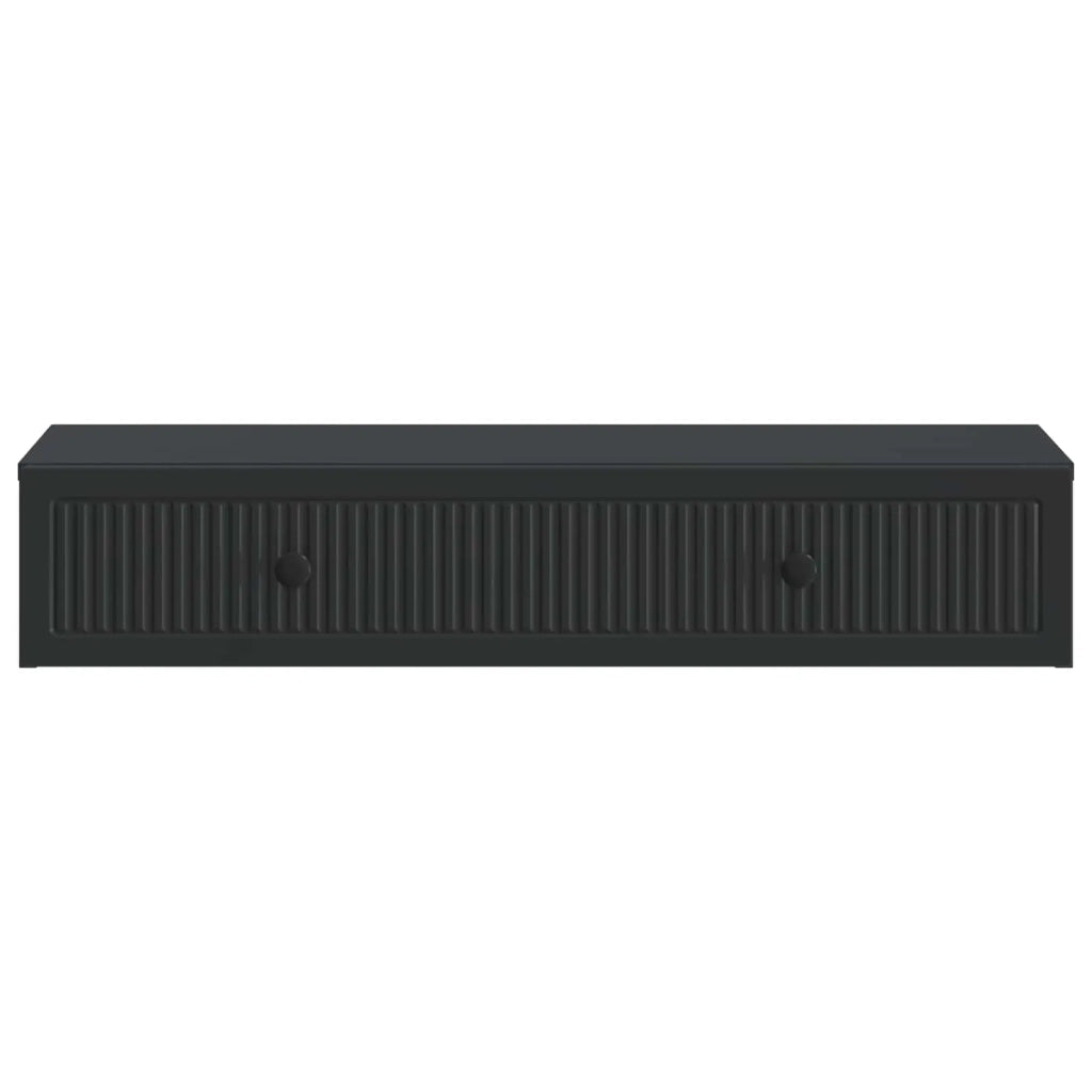 Tavolino da Parete Laterale Nero 87,5 x 34,5 x 17 cm