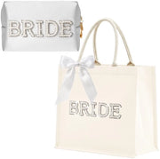 Set di cosmetici con tasca e specchio - Tasca con decorazione "BRIDE" - Set di tasche per cosmetici - Impermeabile - Grande capacità - Dimensioni 31*27*16cm - Tasca per cosmetici