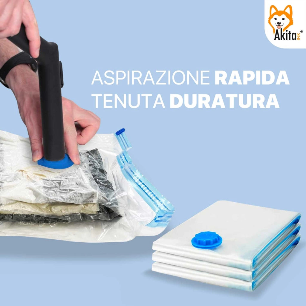 Akitaink Sacchetti Sottovuoto Piumoni 6 Pezzi 130x90 e 80x60