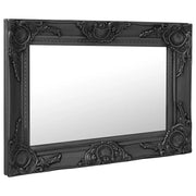 Specchio da Parete | Specchio decorativo Stile Barocco 60x40 cm Nero