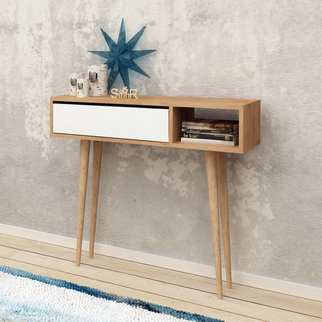 Consolle in legno "Oseyo" - 100 x 30 x 94 cm - Marrone