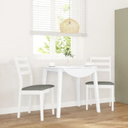 Sedie da Pranzo con Cuscini 2 pz Bianco Legno Massello di Hevea