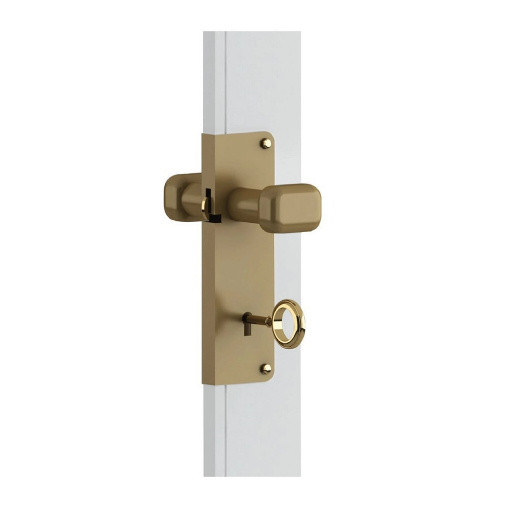 Serratura Universale In Bronzo Con Pomolo Completa Di Accessori