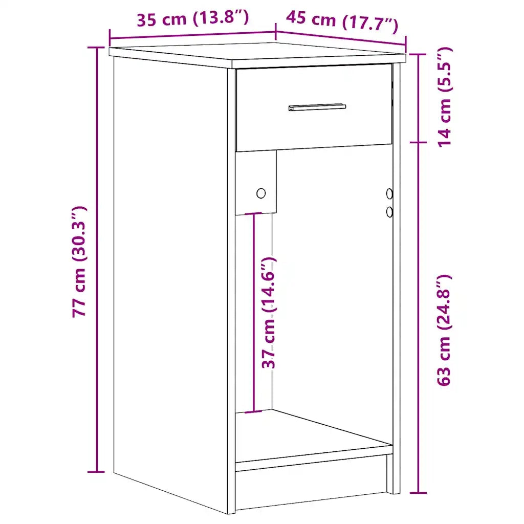 Supporto per Computer a Torre con Cassetto Rovere 35x45x77 cm CFW6184859