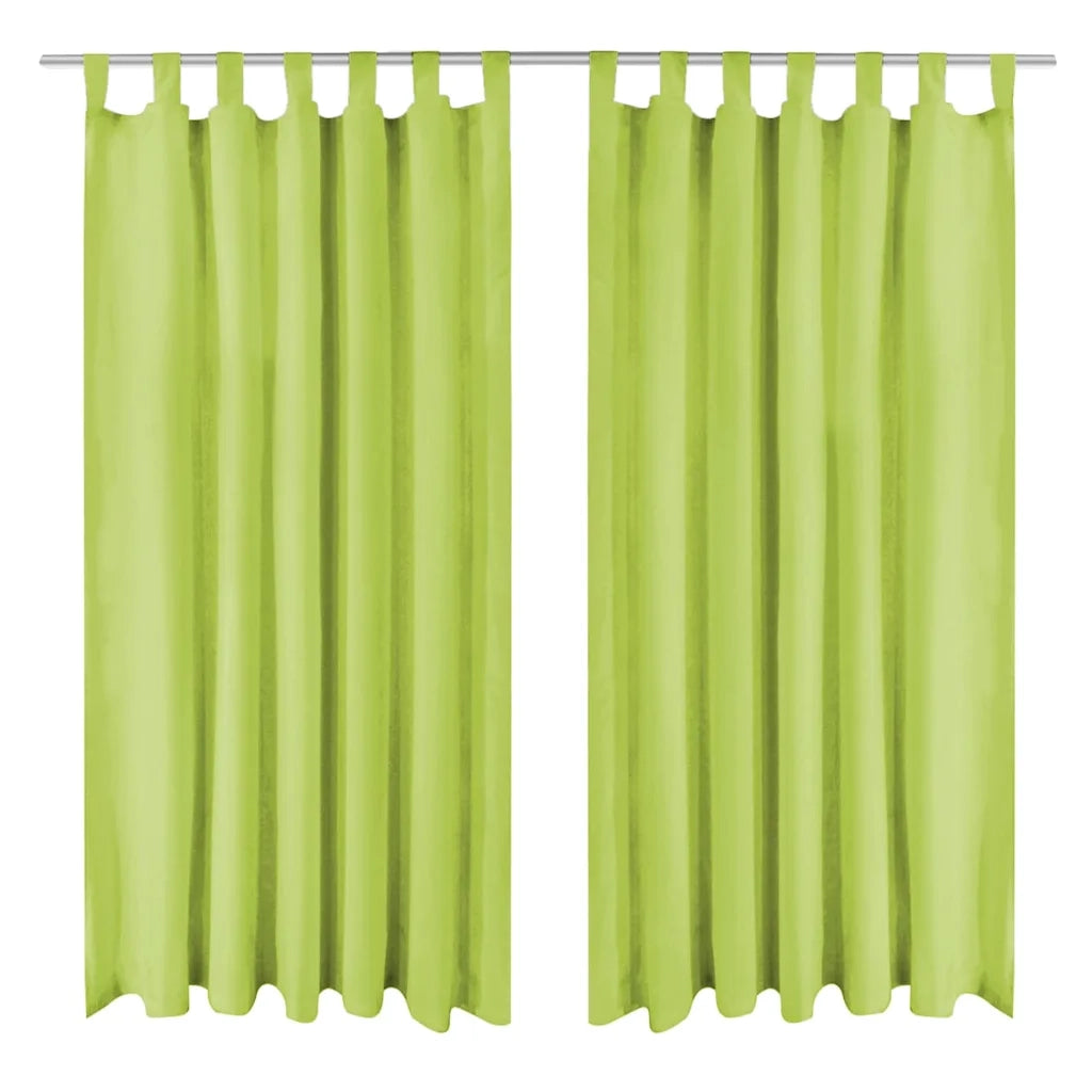 2 Pz Tende in Micro Raso con Passanti 140x175 cm Verdicod mxl 81732