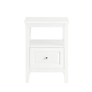 Comodino letto con 1 cassetto e un scomparto aperto Tavolino da salotto o soggiorno Tavolino telefono Bianco 45x35x60cm FBT131-W