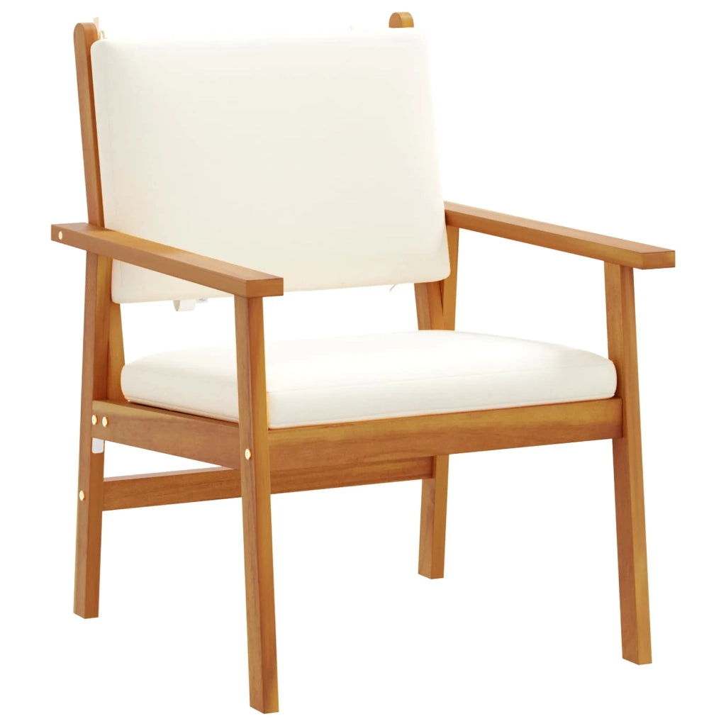 Set Divano da Giardino 3 pz-Sofa da Giardino-Divanetto da esterno Bianco Crema