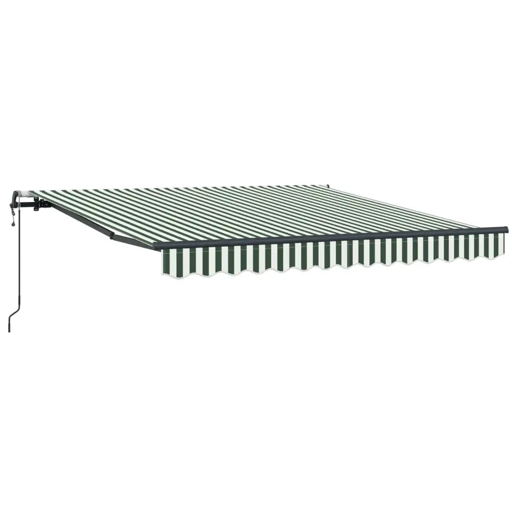 Tenda retrattile-Tenda parasole per balcone Verde e Bianco 300 x 250 cm 312505