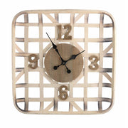 Orologio legno naturale quadro cm 60,5x60,5x9